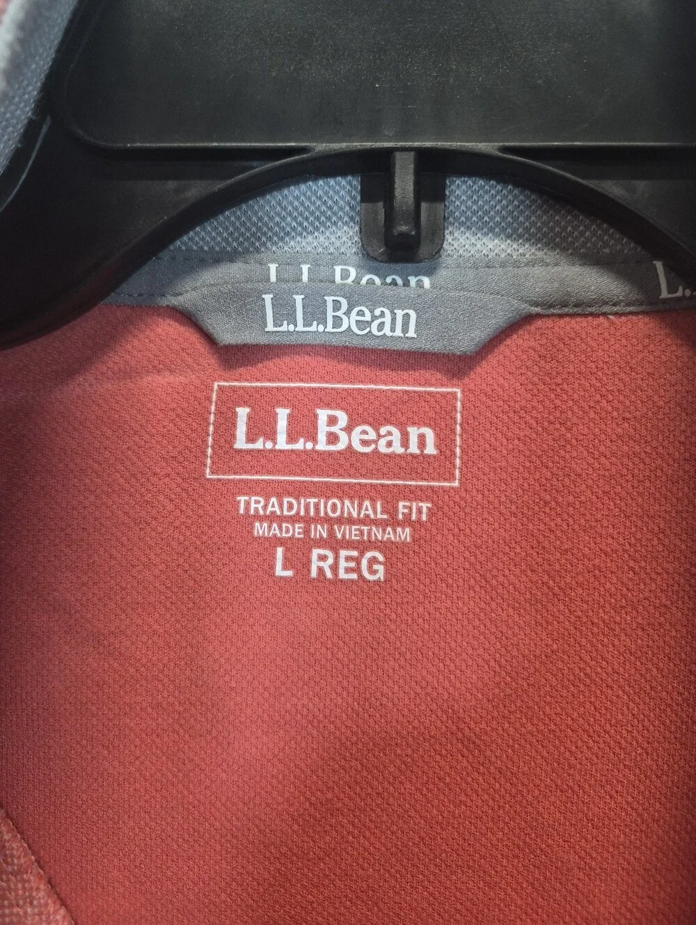 L.L.Bean Men's Large Traditional Fit Pink Quarter Zip Pullover Sweatshirt Logo L